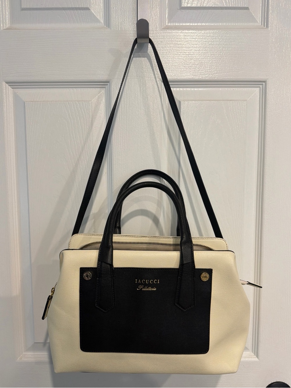 Iacucci Beige Canvas Hand Bag Italy